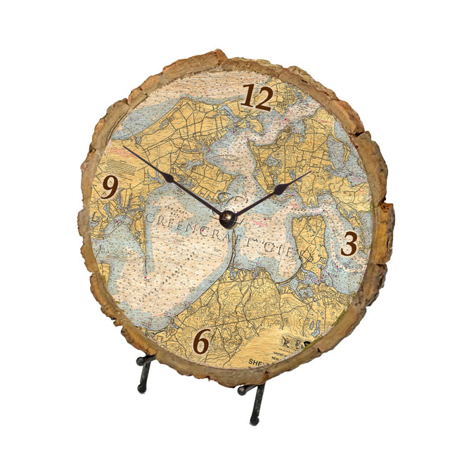 Shelter Island Sound and Peconic Bays, NY - Wood Clock