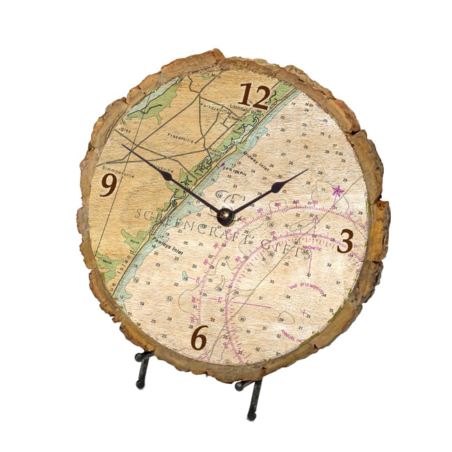 Pawleys Island, SC - Wood Clock