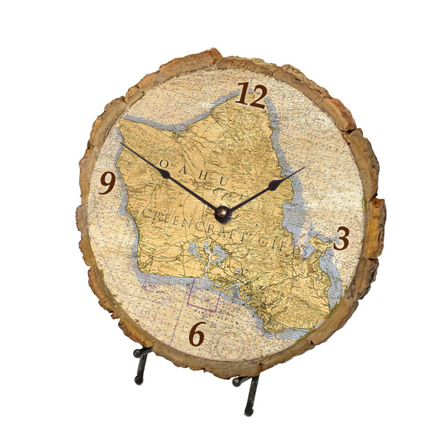 Oahu, HI- Wood Clock