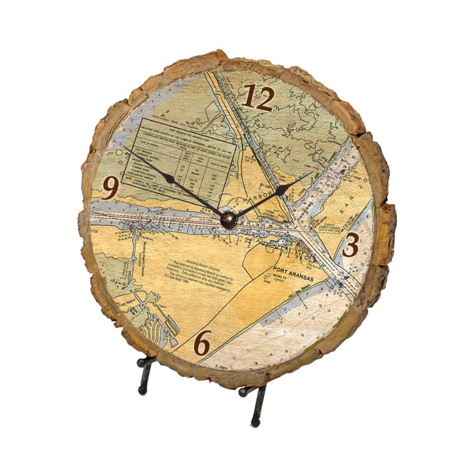 Port Aransas, TX - Wood Clock