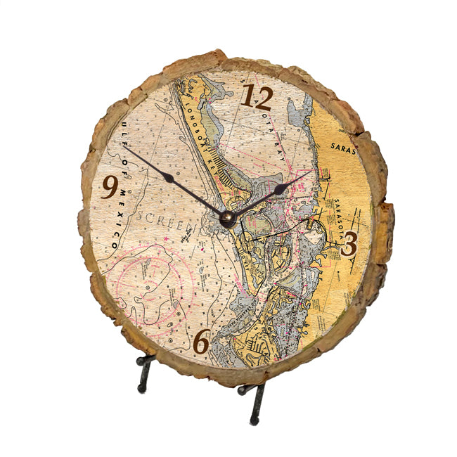 Sarasota, FL  - Wood Clock