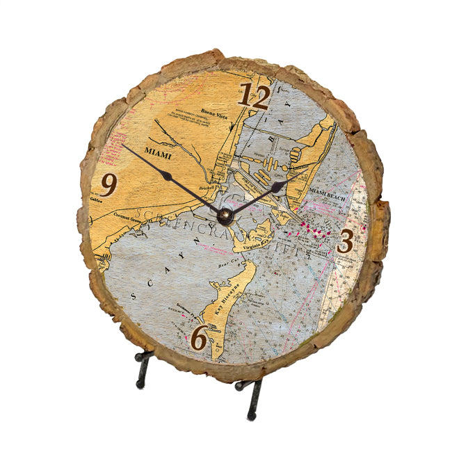 Miami, FL - Wood Clock