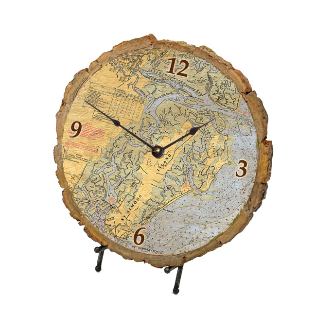 St. Simons Island, GA - Wood Clock