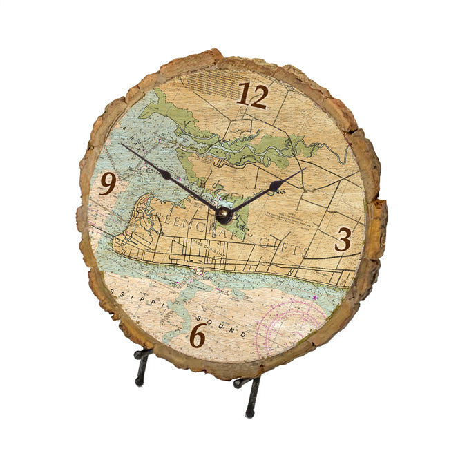 Pass Christian, MS - Wood Clock