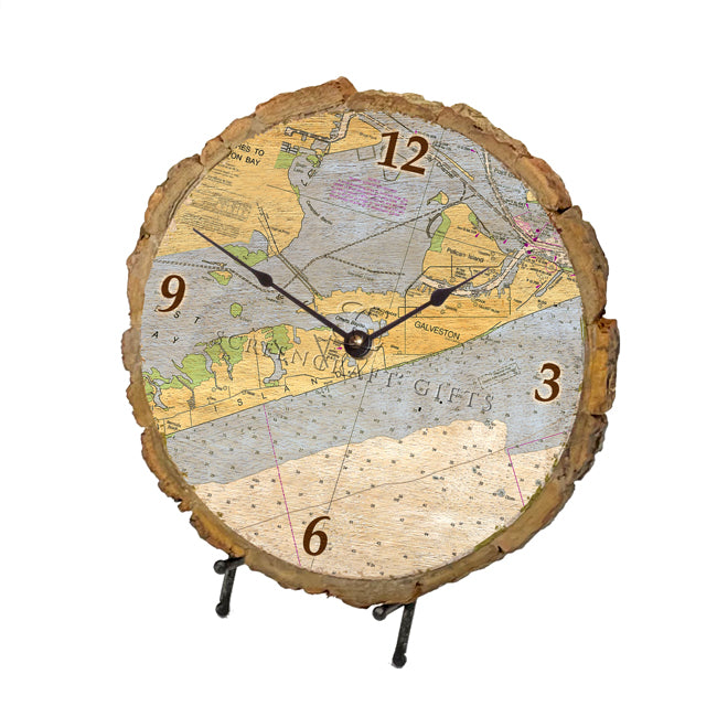 Galveston, TX - Wood Clock