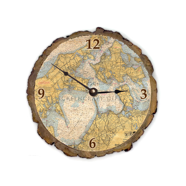 Shelter Island Sound and Peconic Bays, NY - Wood Clock