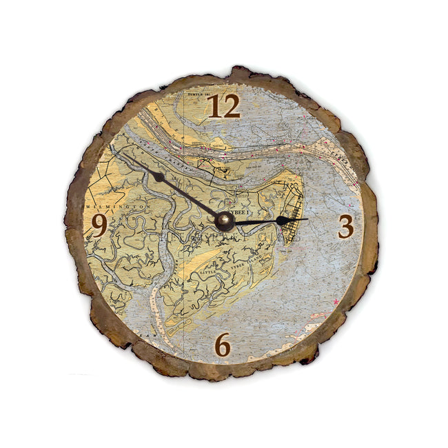 Tybee Island, GA  - Wood Clock