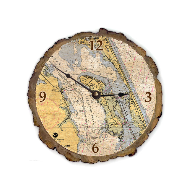Roanoke Island, NC - Wood Clock