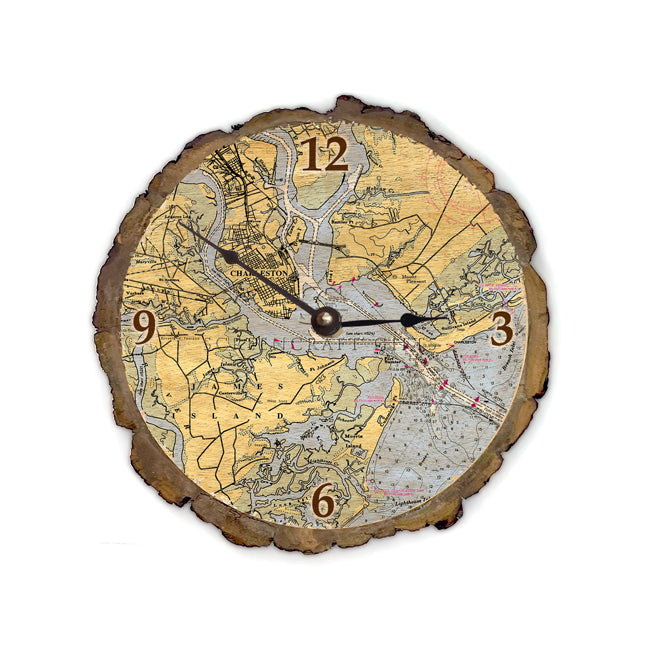 Charleston, SC - Wood Clock