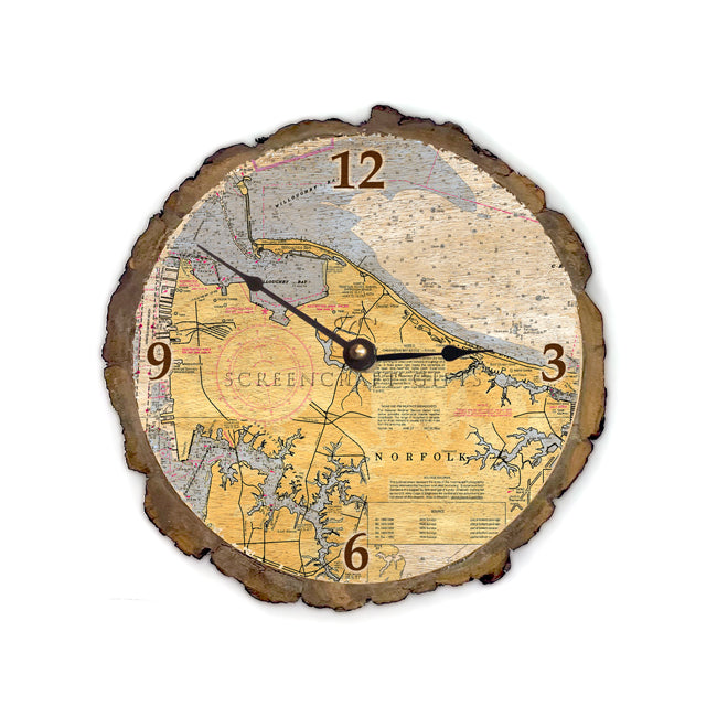 Norfolk, VA - Wood Clock