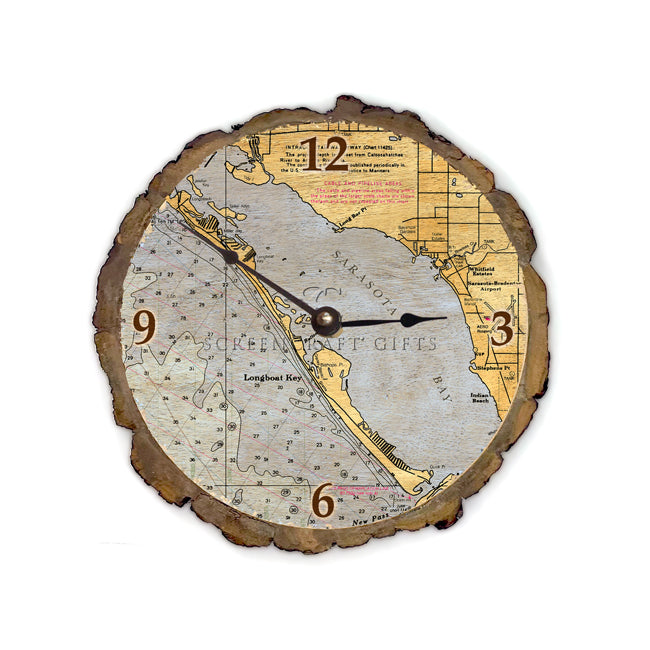Longboat Key, FL - Wood Clock
