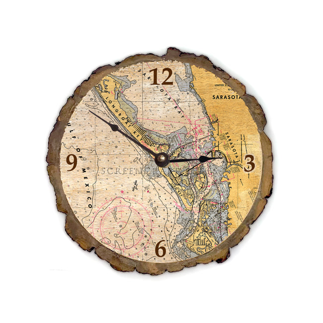 Sarasota, FL  - Wood Clock