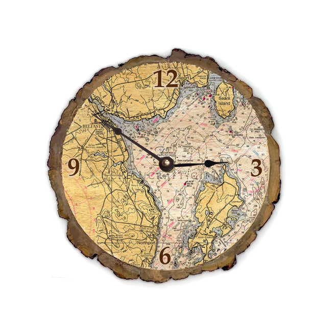 Belfast, ME  - Wood Clock