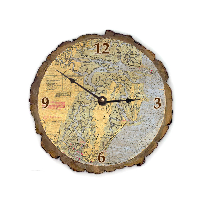 St. Simons Island, GA - Wood Clock