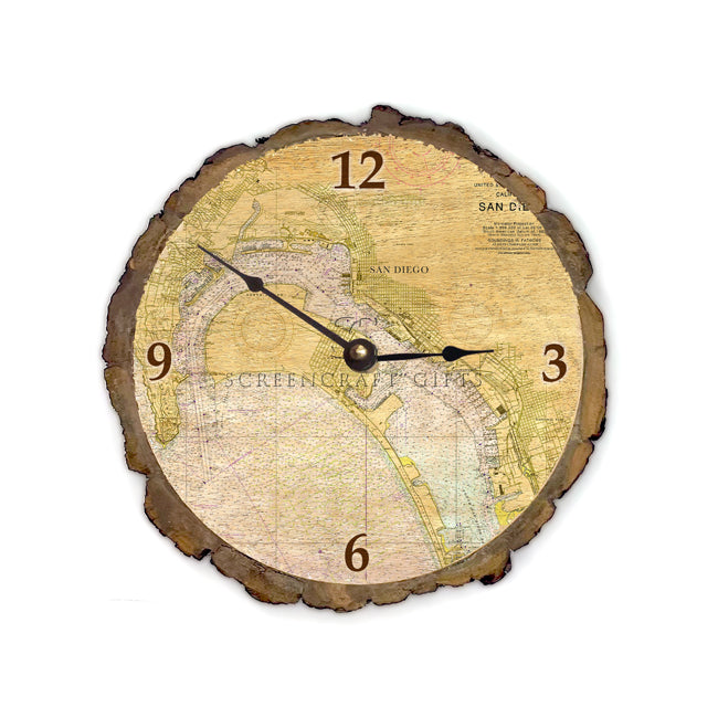 San Diego, CA -  Wood Clock