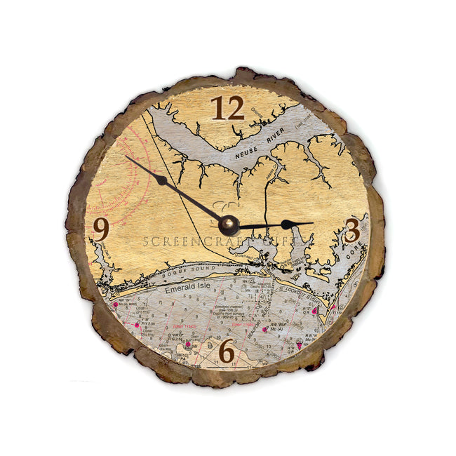 Emerald Isle, NC - Wood Clock