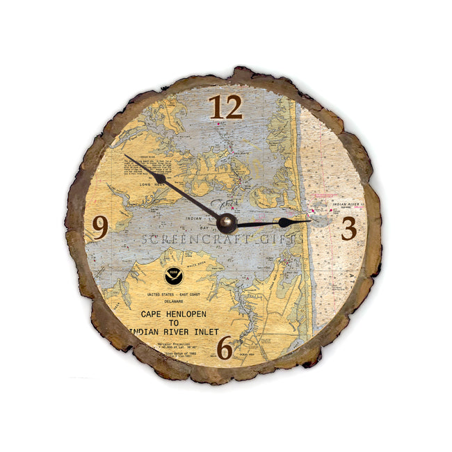 Indian River, DE - Wood Clock