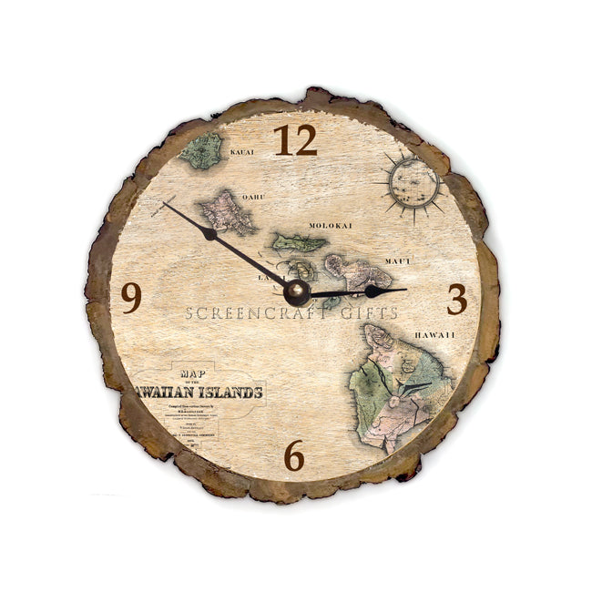 Hawaii - Wood Clock