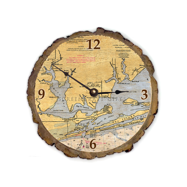Orange Beach, AL - Wood Clock