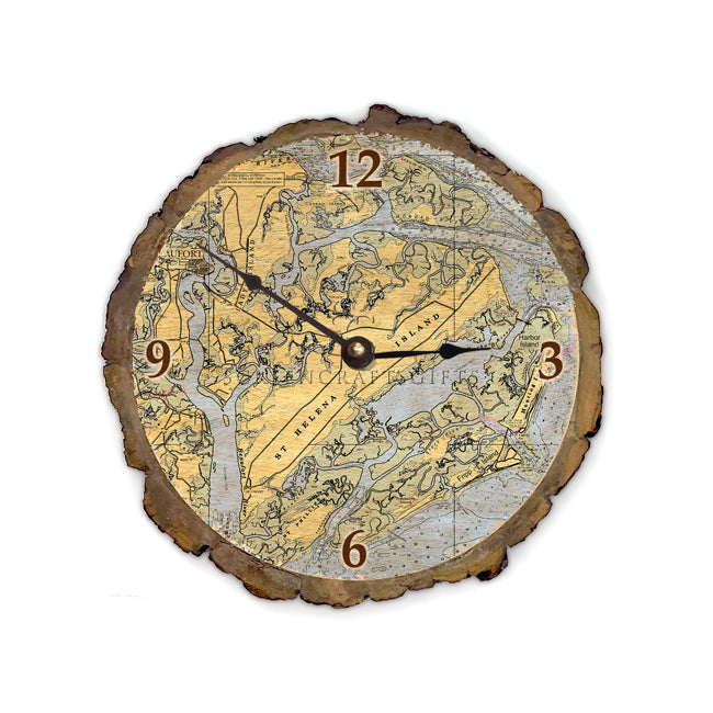 St. Helena, SC - Wood Clock