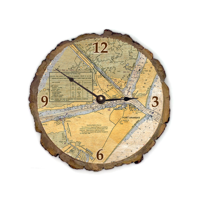 Port Aransas, TX - Wood Clock