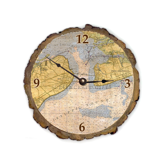 St. Louis Bay, MS - Wood Clock