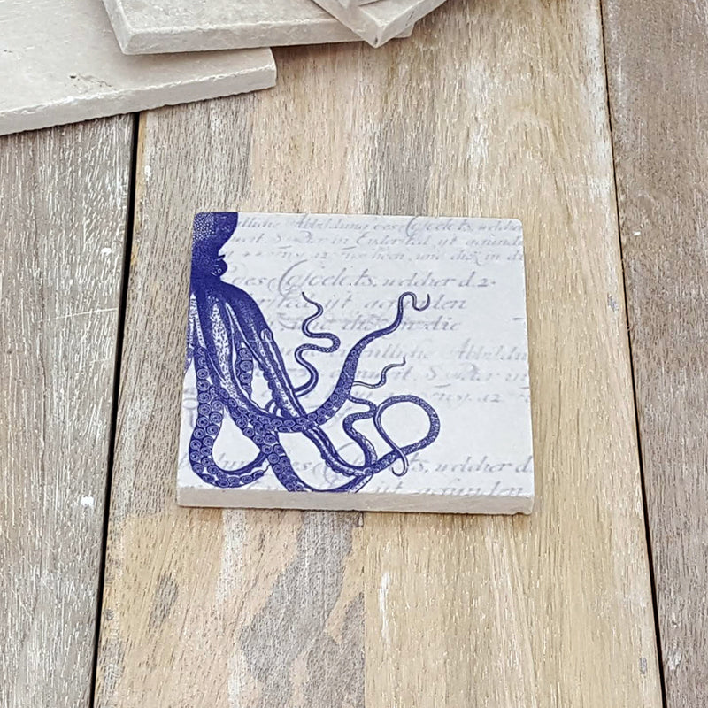 Blue Octopus - Marble Coaster