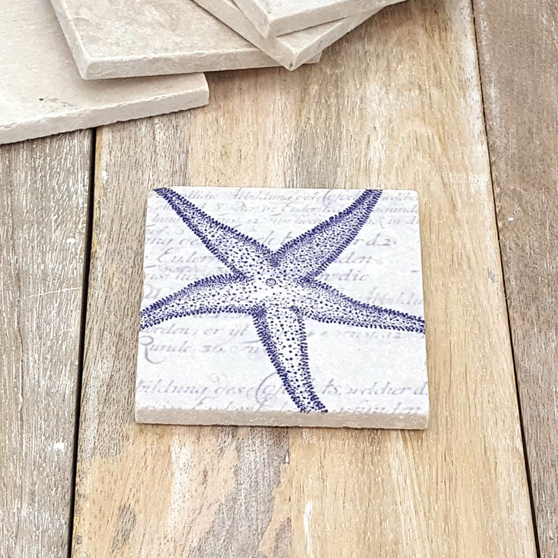 Navy Starfish - Marble Coaster