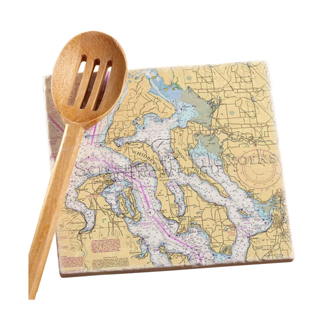 Whidbey Island, WA - Marble Trivet