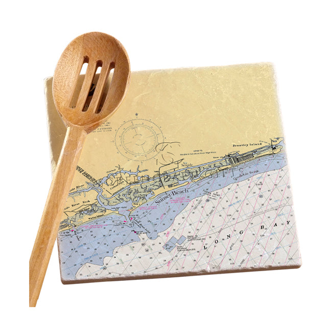 Sunset Beach, NC - Marble Trivet