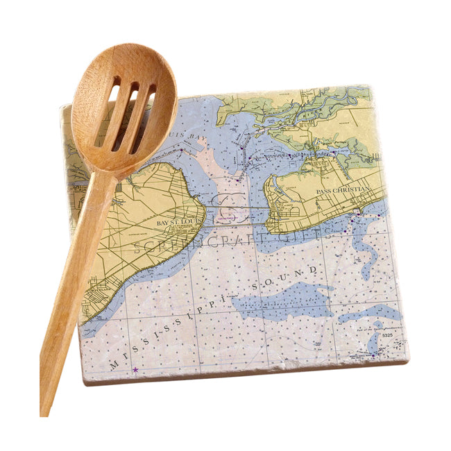 St. Louis Bay, MS - Marble Trivet