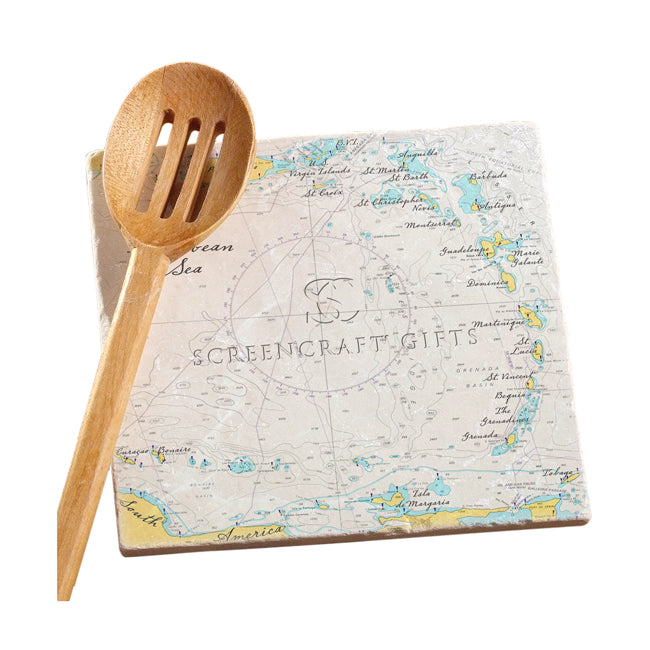 The Caribbean Sea- Marble Trivet