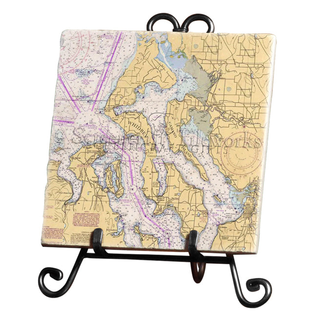 Whidbey Island, WA - Marble Trivet