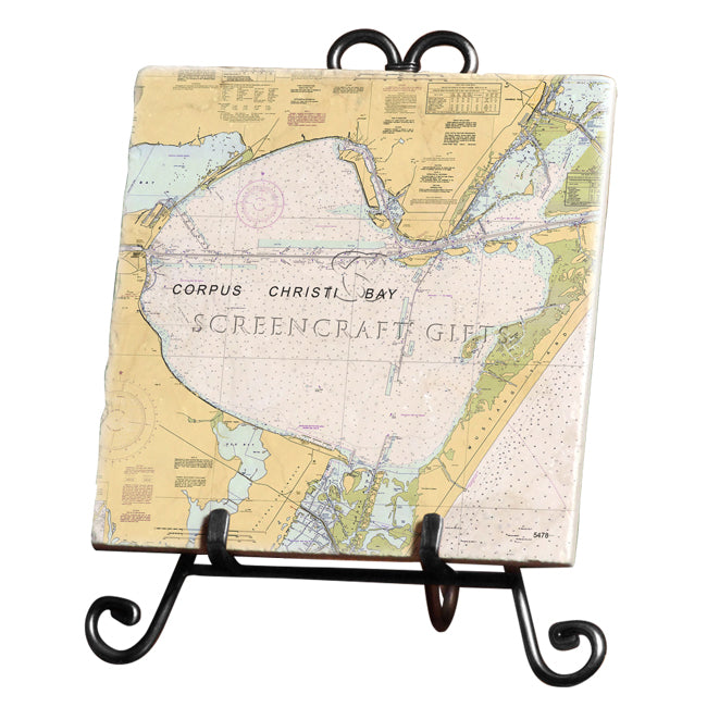 Corpus Christi Bay, TX - Marble Trivet