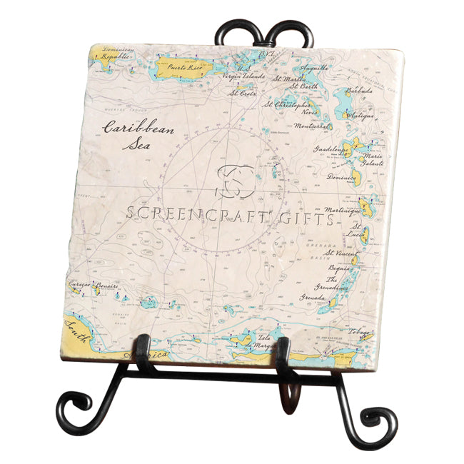 The Caribbean Sea- Marble Trivet