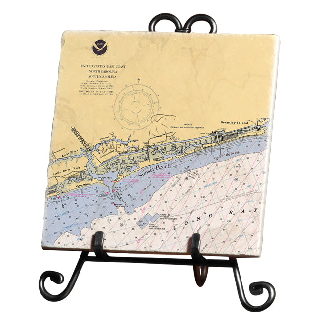 Sunset Beach, NC - Marble Trivet