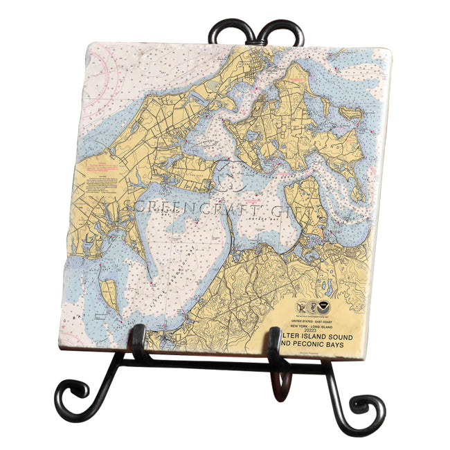 Shelter Island Sound and Peconic Bays, NY - Marble Trivet