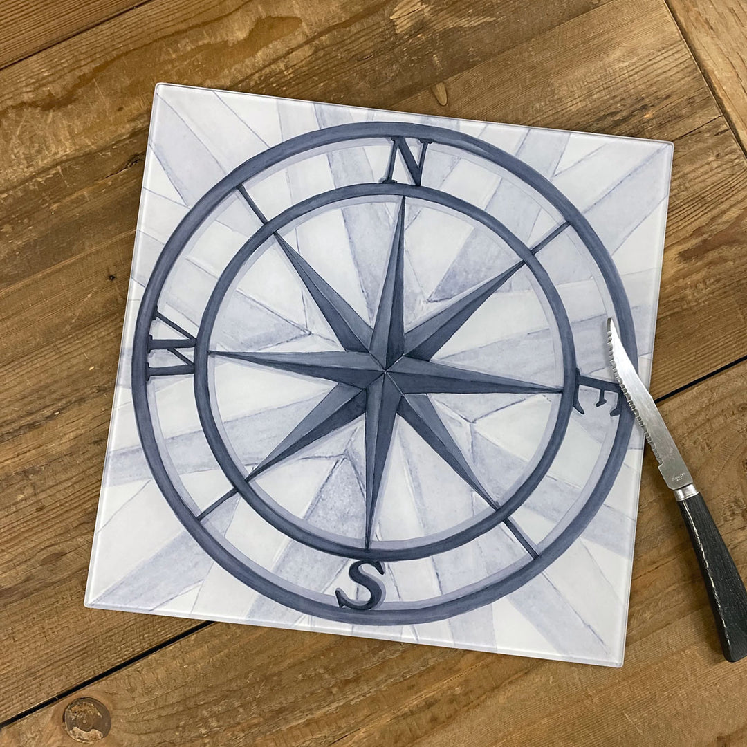 Compass Rose - Prep & Serve Glass Board