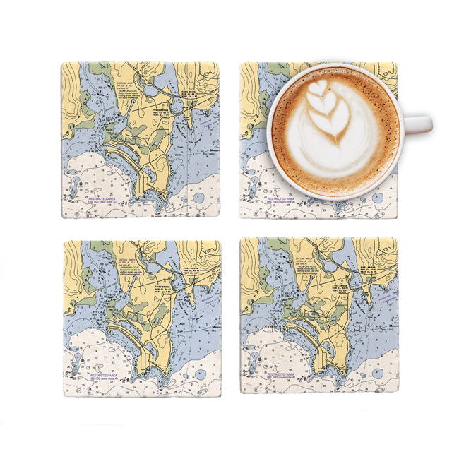 Groton Long Point, CT - Marble Coaster Set