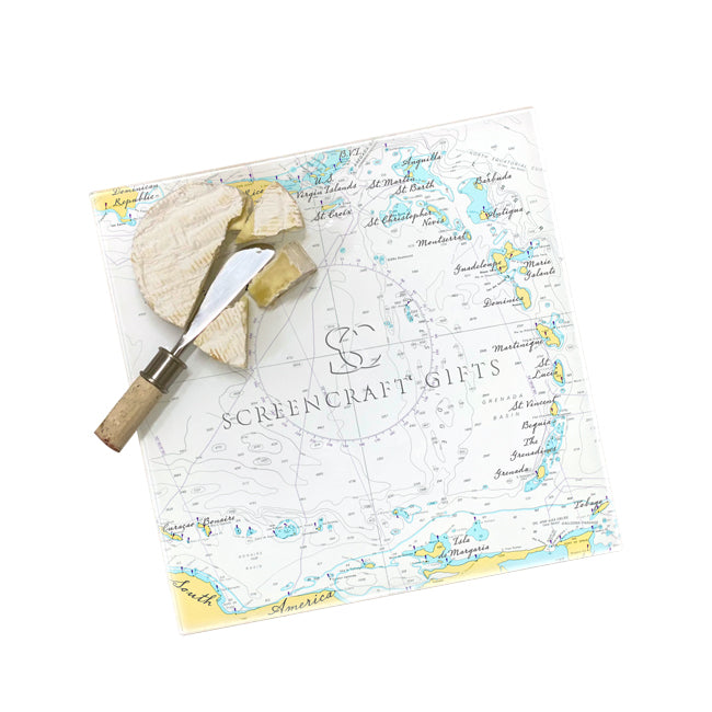 The Caribbean Sea- Glass Prep and Serve Board