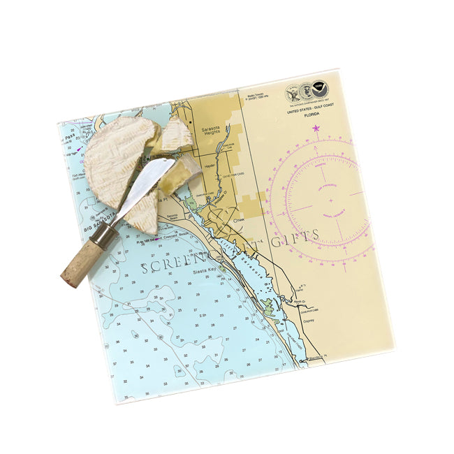Siesta Key, FL - Glass Prep and Serve Board