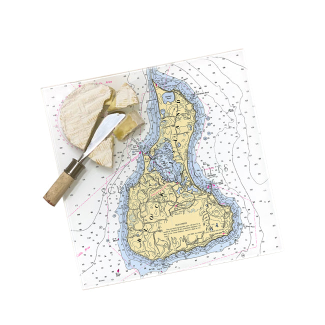 Block Island, RI - Glass Prep and Serve Board
