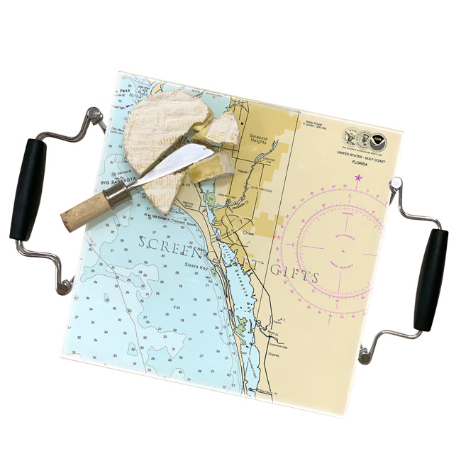 Siesta Key, FL - Glass Prep and Serve Board