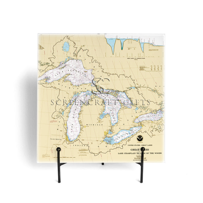 The Great Lakes - Glass Prep and Serve Board
