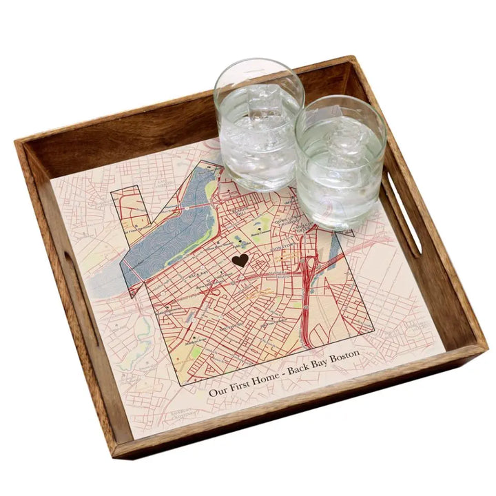 Home is Where the Heart Is - Personalized Wood Serving Tray