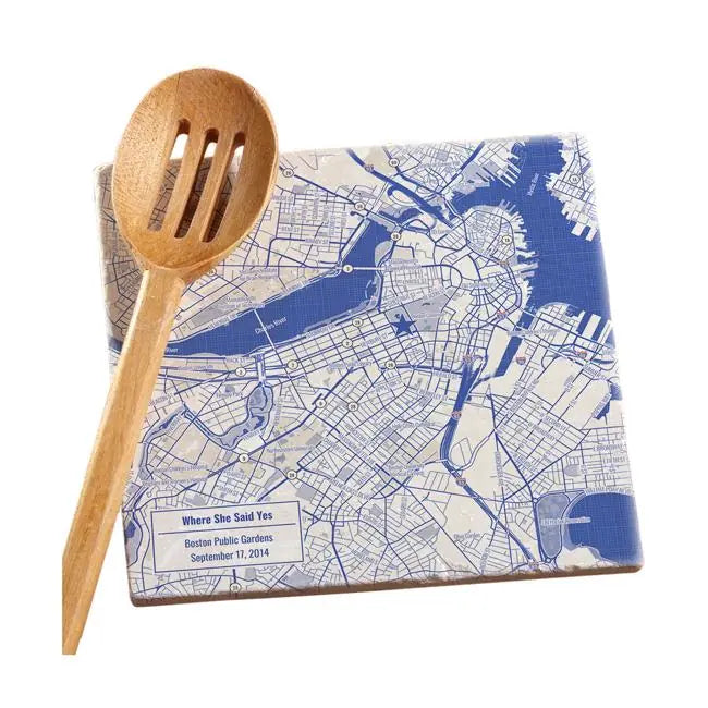 Blueprint Map w/ Live Preview - Marble Trivet