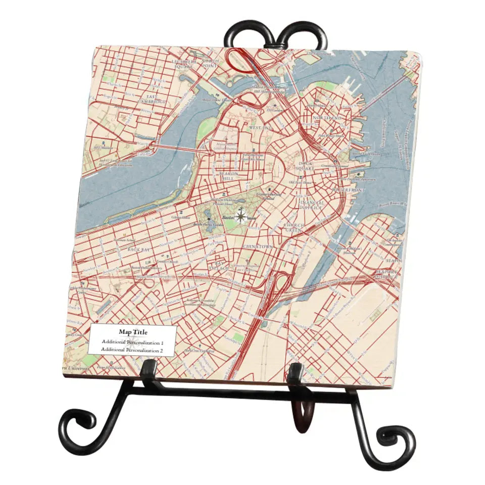 Classic Map w/ Live Preview - Marble Trivet