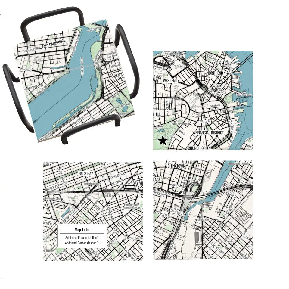 Create Your Own Map! - Modern Map Marble Coaster Set