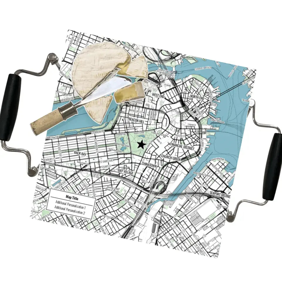 Modern Black Line Map w/ Live Preview - Prep & Serve Board