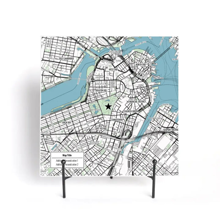 Modern Black Line Map w/ Live Preview - Prep & Serve Board